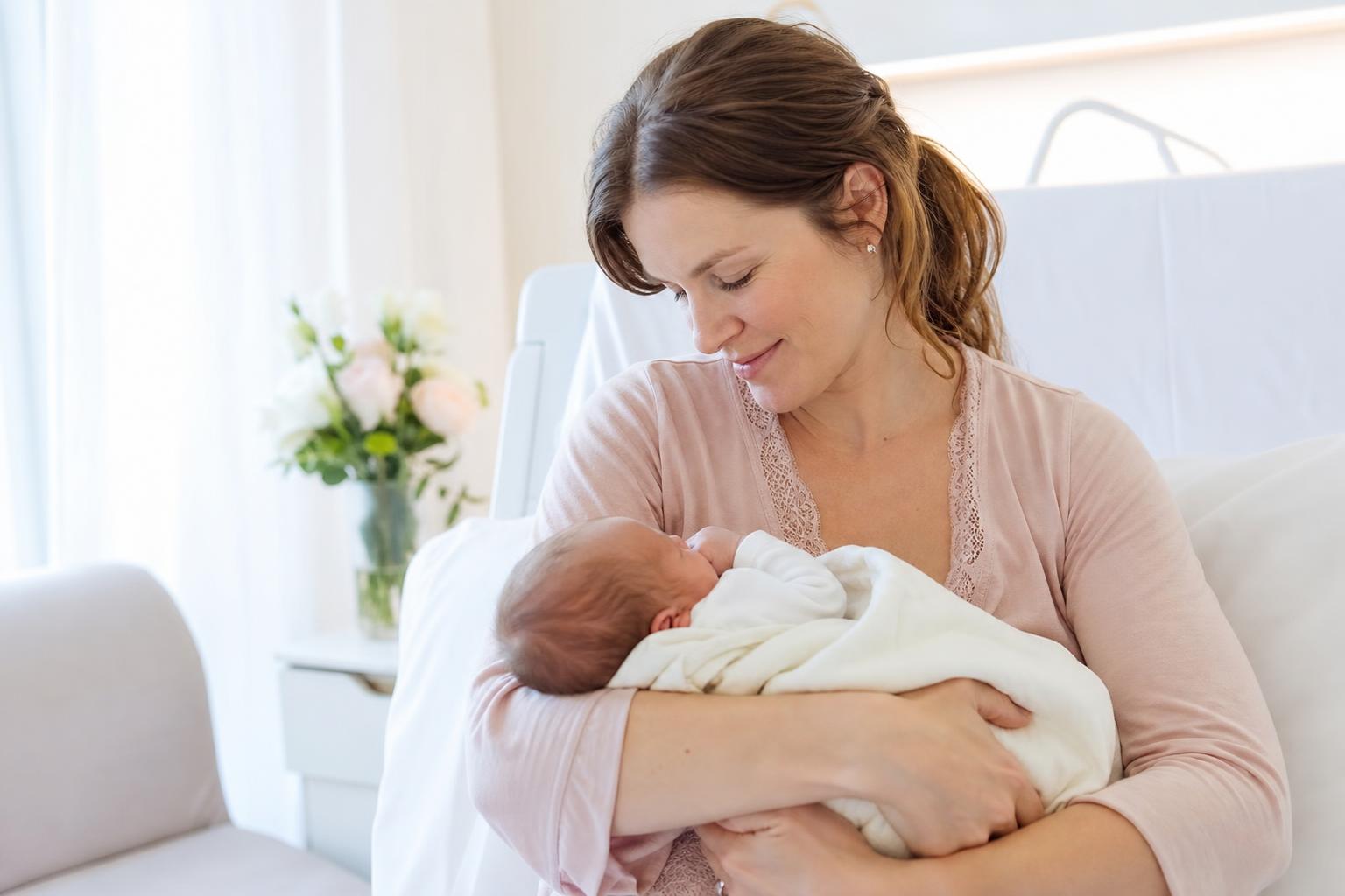 Mère accompagnant son nouveau-né pendant la première tétée après la naissance